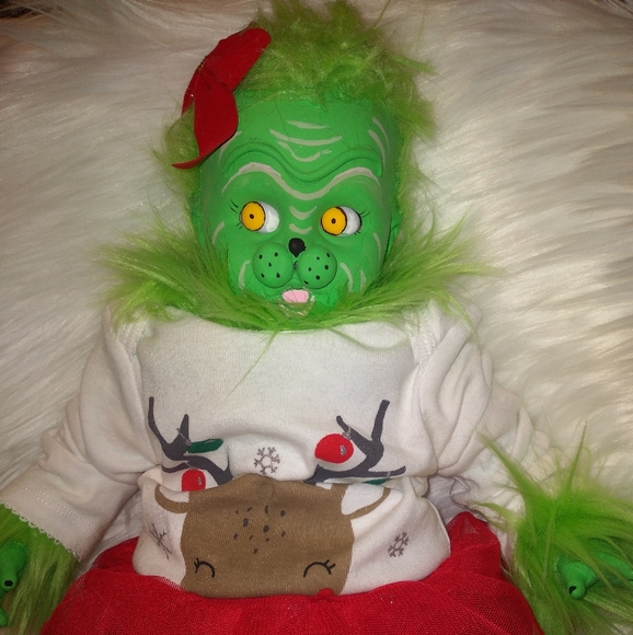 Handmade custom reborn Grinch doll - Picture 7 of 11